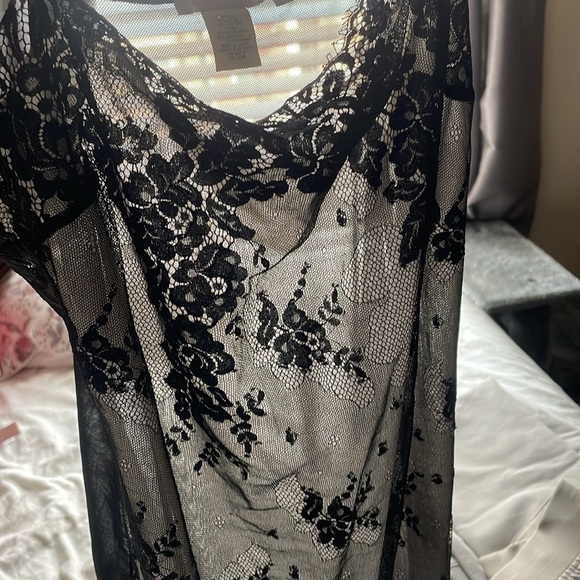 Y2K Sheer Black Mesh Overlay Mini Dress Small Slinky Whimsigoth Vamp Witchy Goth - Picture 7 of 9